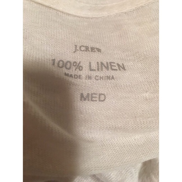 J.Crew linen ivory sheer L/S pockets cardigan - Picture 7 of 8