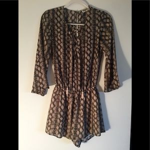 Show Me Your MuMu Tie Romper Animal Print