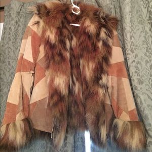 Vintage Patchwork Brandon Thomas Leather Coat