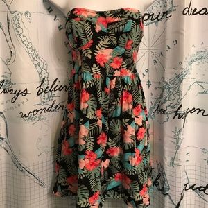 Tropical H&M Strapless Dress