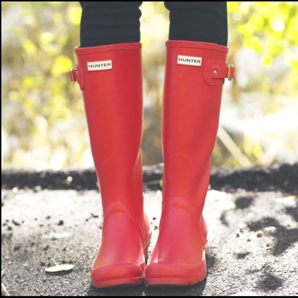 Red Matte Hunter Rain Boots
