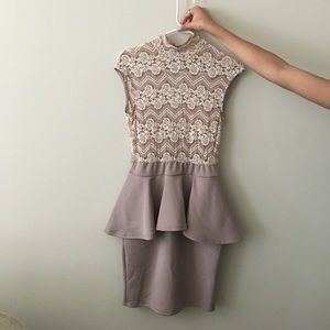 Lace peplum lavender dress. Size S.