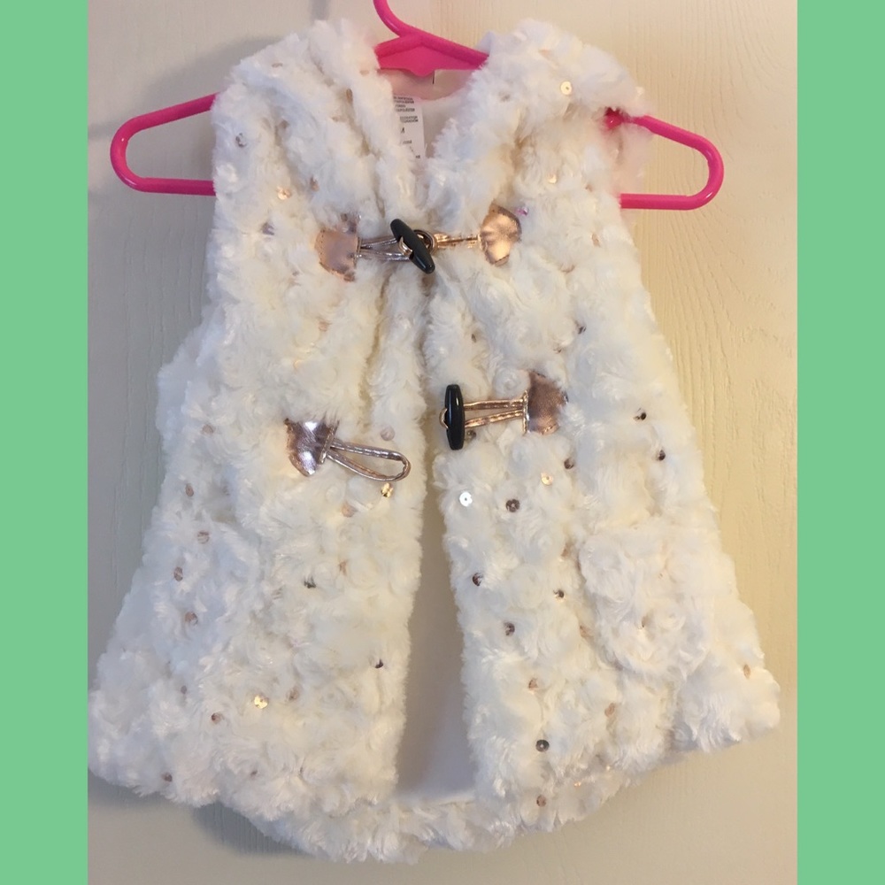Sparkling Faux Fur and Sequin Vest