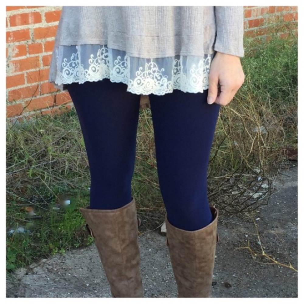 Infinity Rain 💦Navy Brushed Knit Leggings