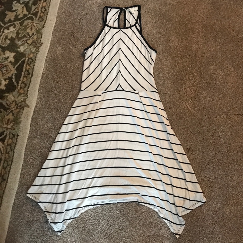 White and black stripped dress! Barely worn!