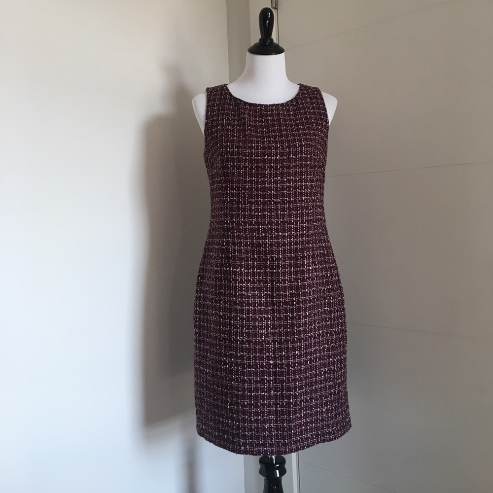Maroon tweed Laundry shift dress sz 6