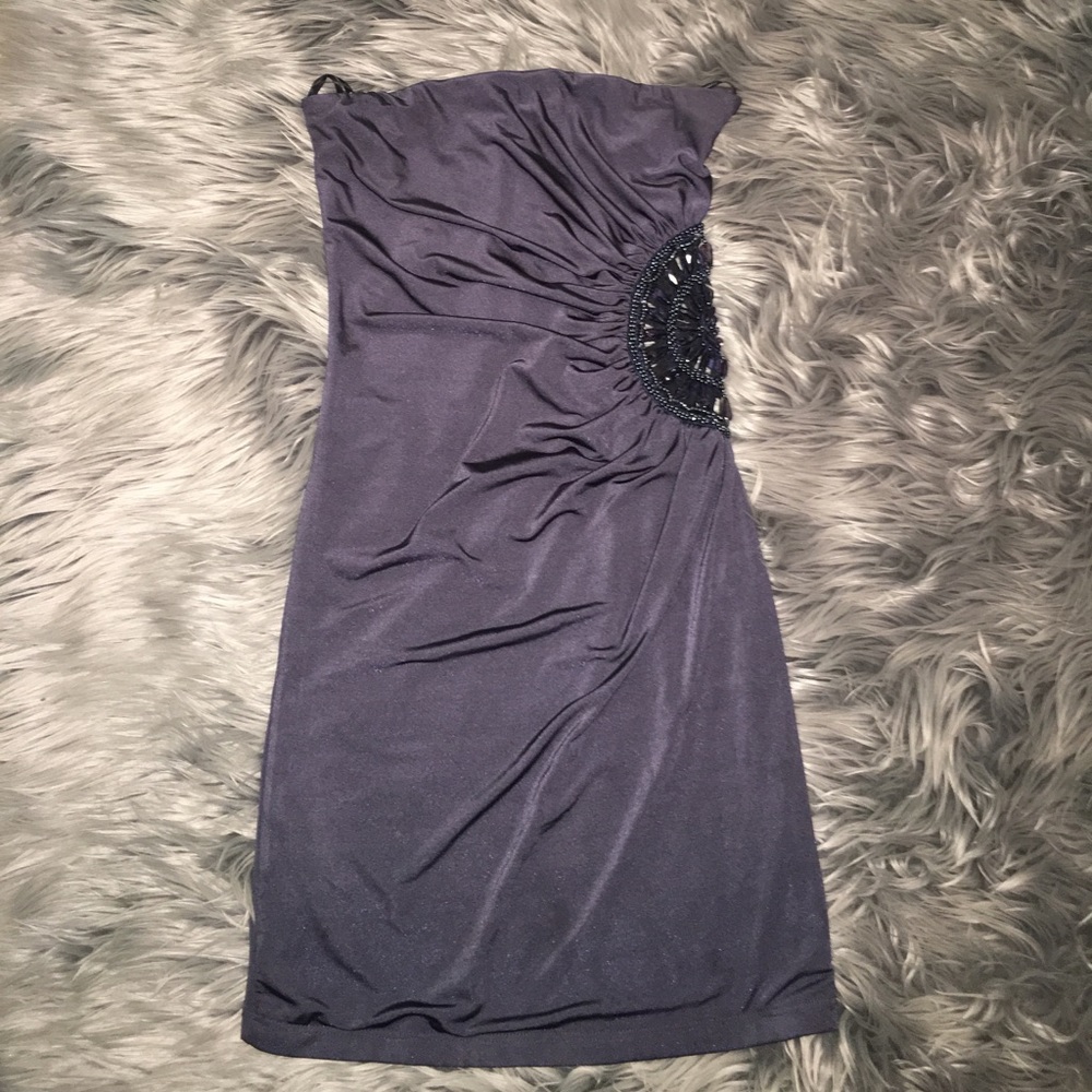 Blue cut out club dress