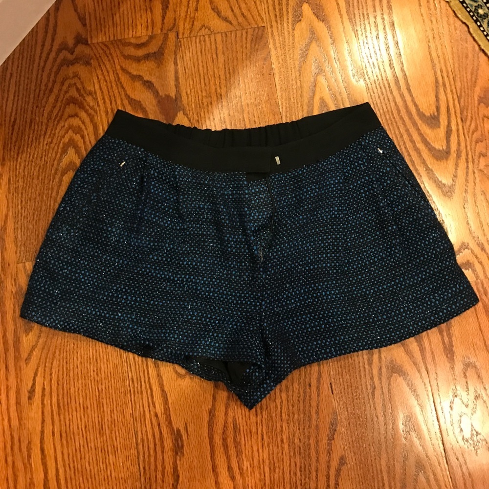 Blue and black sparkly shorts