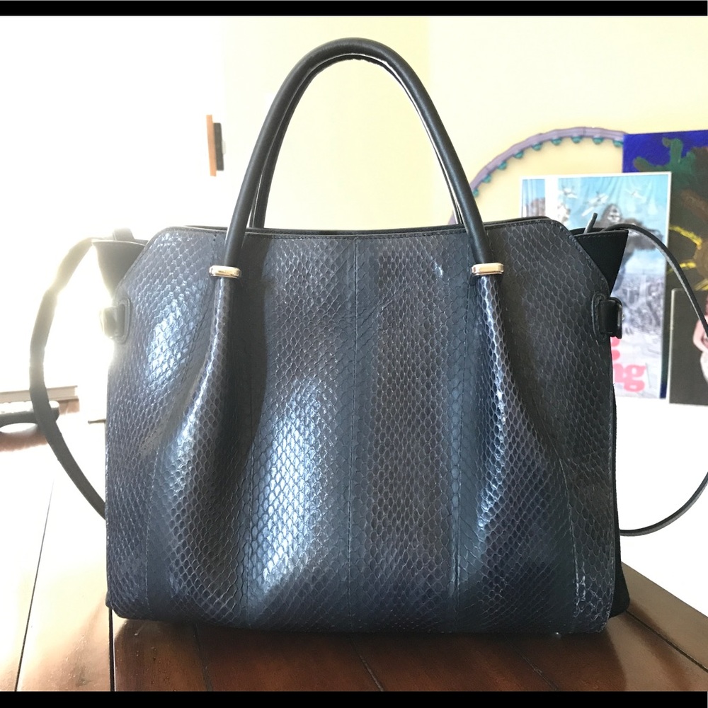 Nina Ricci snake leather + suede purse