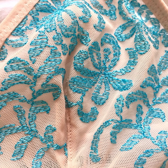 Forever 21 Nude &Blue Embroidered Strappy Bralette - Picture 3 of 5