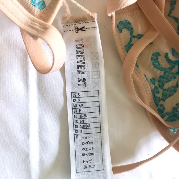 Forever 21 Nude &Blue Embroidered Strappy Bralette - Picture 4 of 5
