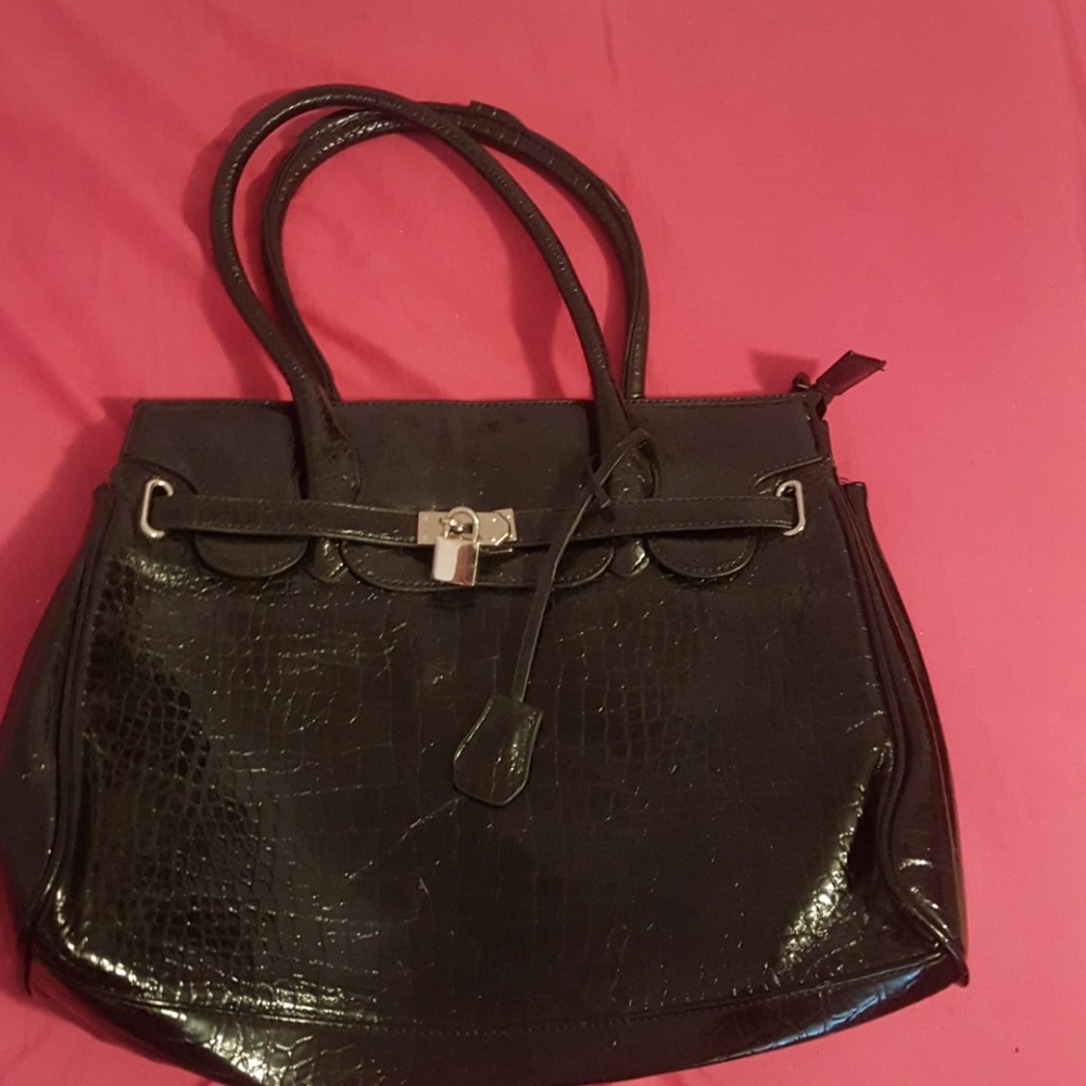 Black lock and key purse