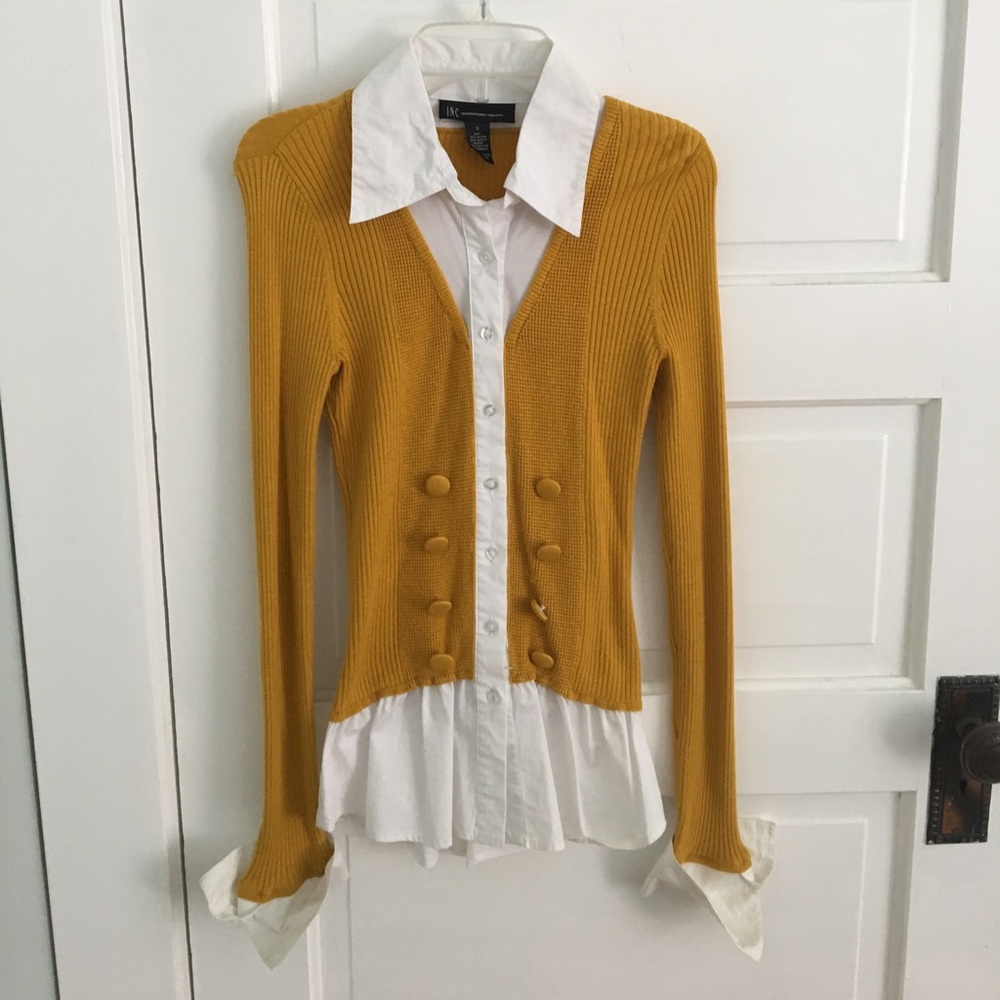 Shirt collared cardigan