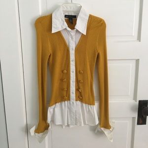 Shirt collared cardigan
