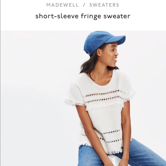 Madewell Sweaters - Madewell Short Sleeve Fringe Sweater