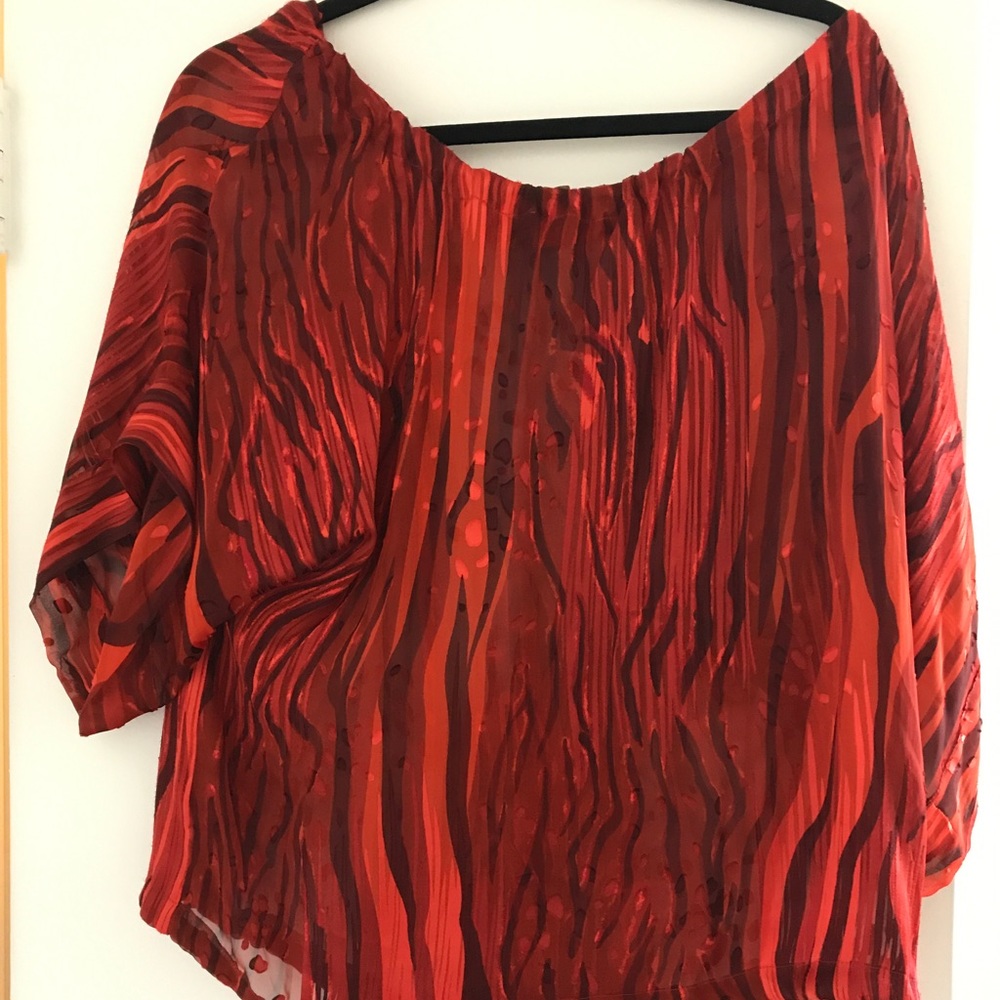 Rachel Zoe silk blend over the shoulder blouse