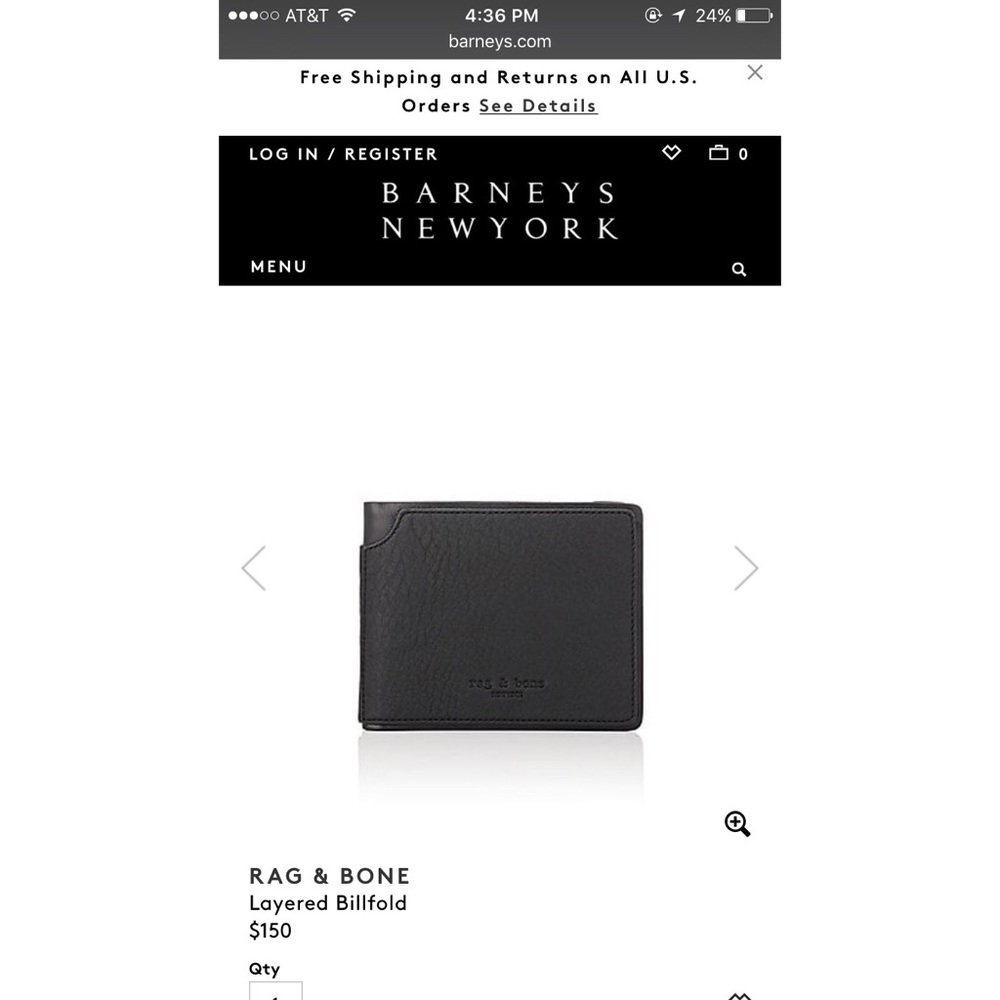 Men's rag and bone wallet
