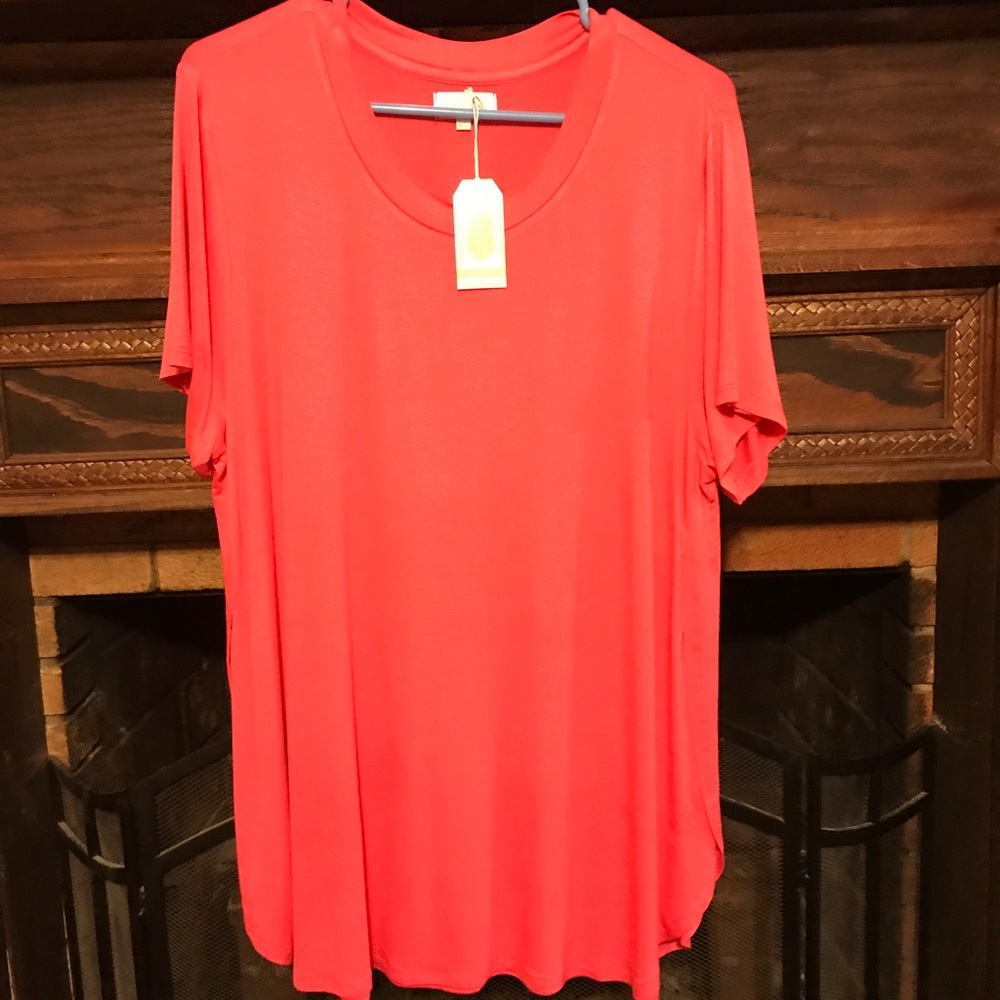 Knit Round Neck Top with Split Sides