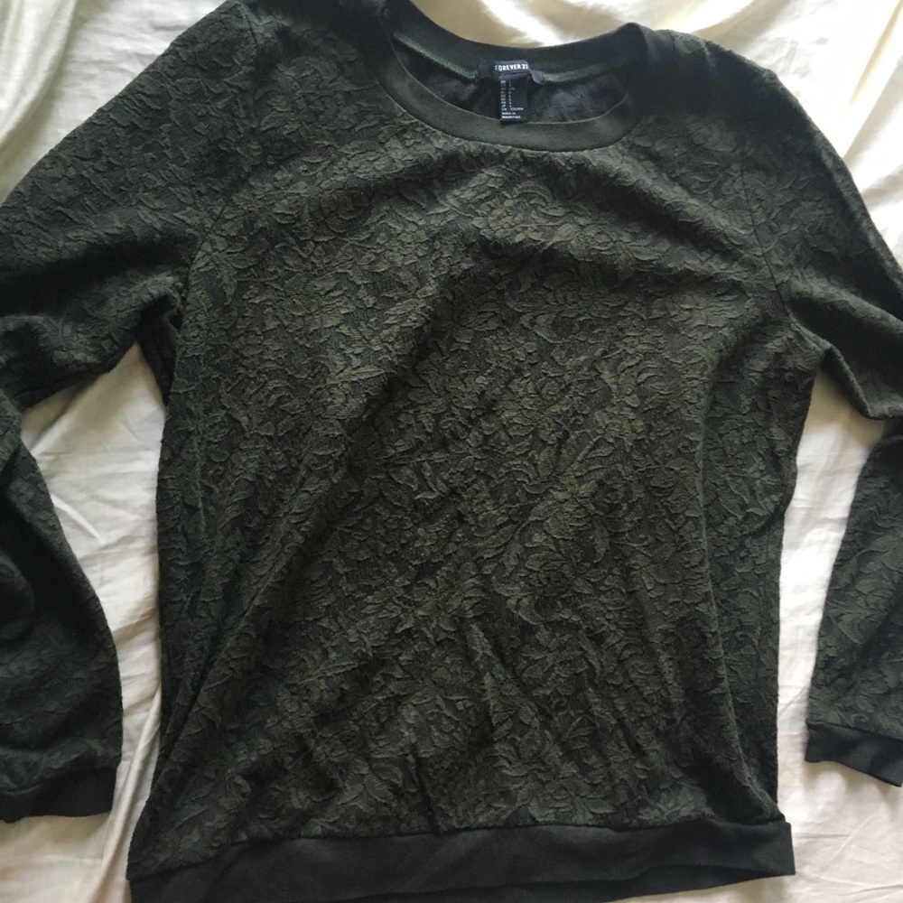 Floral Green Sweater