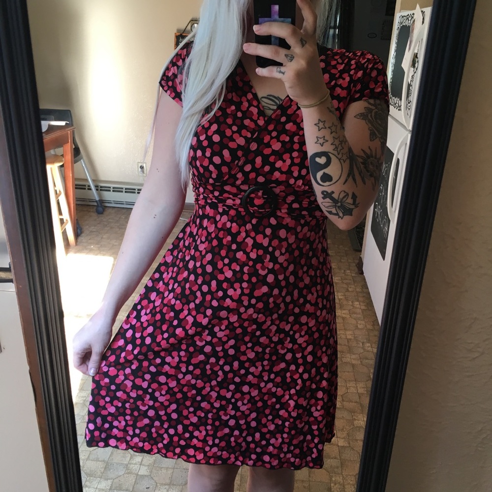 Christopher & Banks black and pink dress