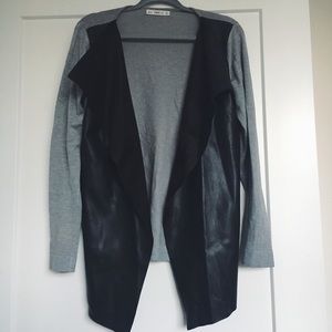 Zara Knit Leather & Suede Cardigan