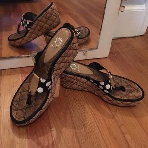 Yellow Box wedge flip flops