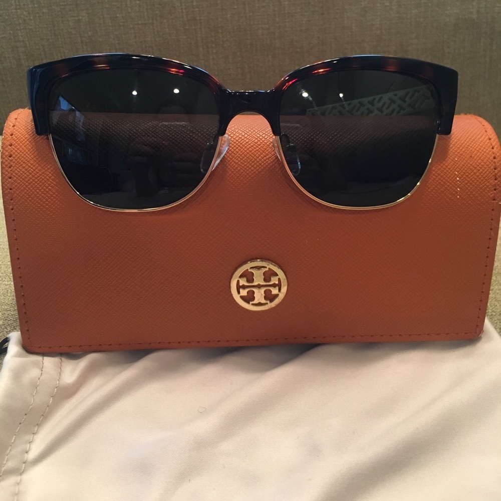 Tory Burch Tortoise Clubmaster Sunglasses