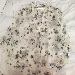 Kimchi Blue urban outfitters tie neck blouse