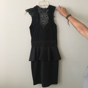 Black lace top peplum dress from boutique