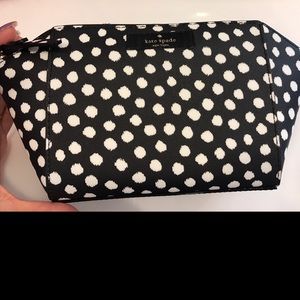 Kate Spade cute black white cosmetic bag