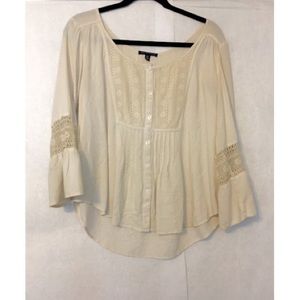 AEO pearl white long sleeve blouse - Medium -