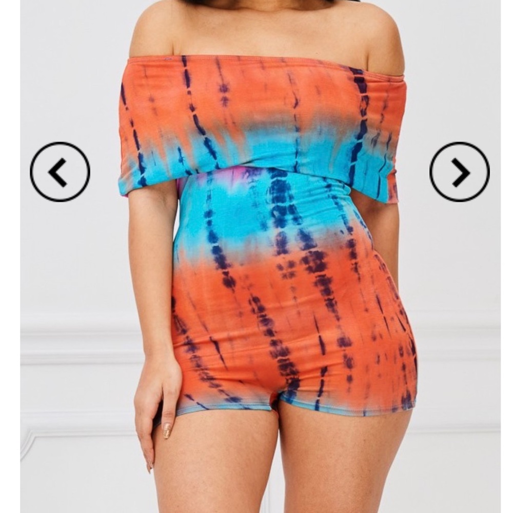 Tie dye short romper