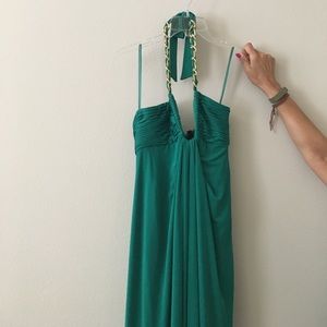 BCBGmaxazria long emerald evening dress