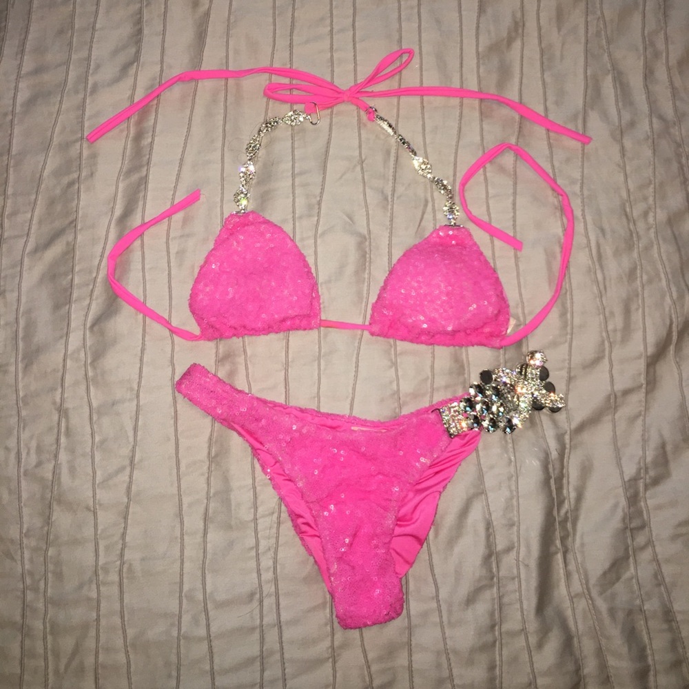 Sequin pink bikini