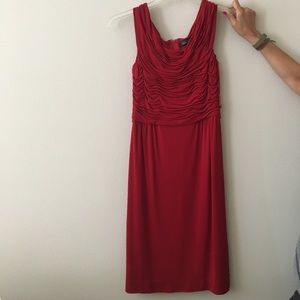Red ruffle top dress