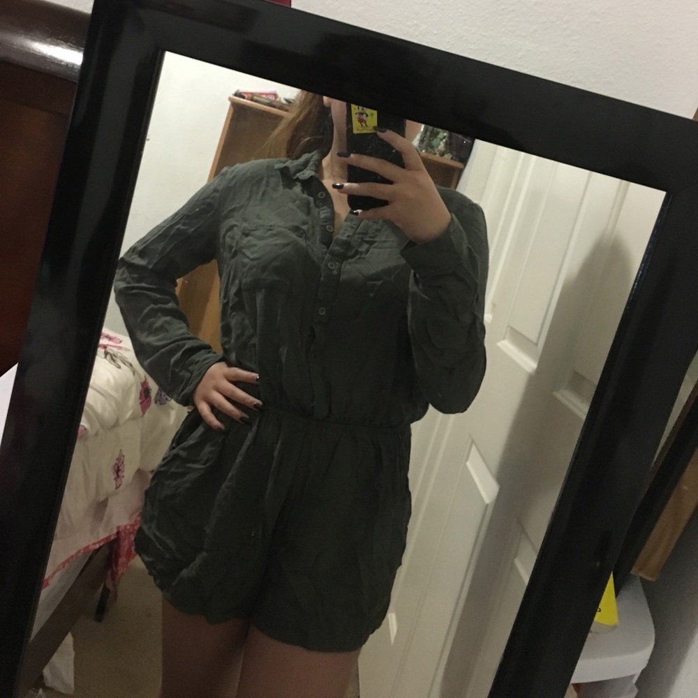 Olive green romper