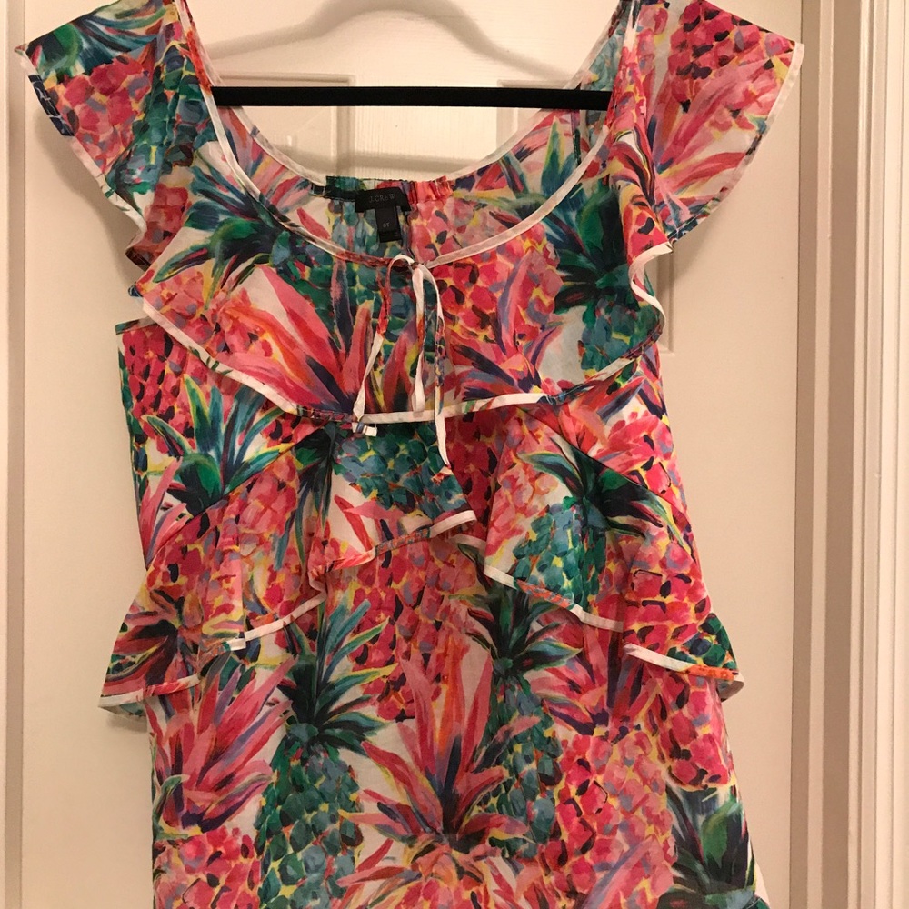 Jcrew pineapple ruffle top