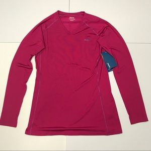 Reebok Pink LongSleeve V-neck NWT Women's Sz M