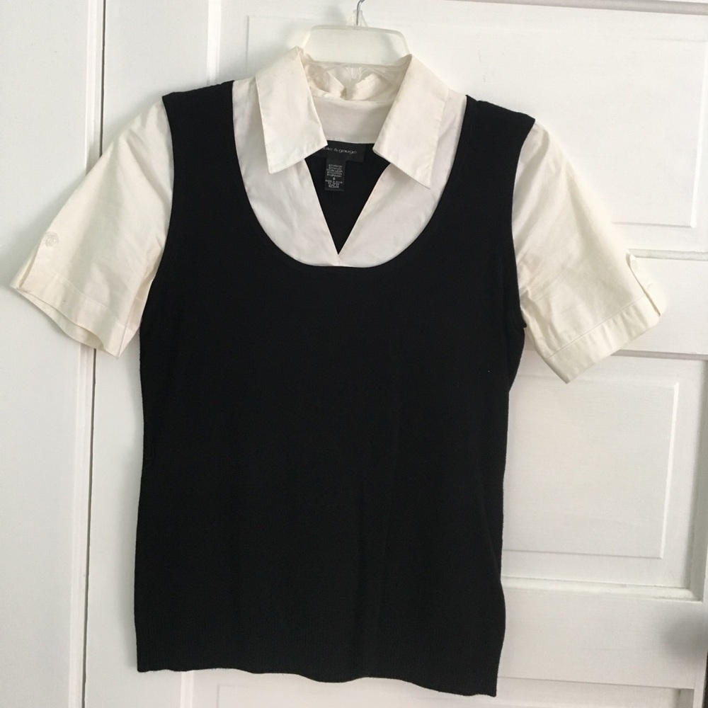 Shirted, short sleeve sweater