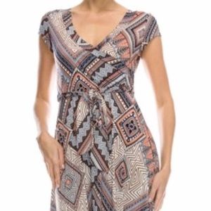 Navy, pink, and white sundress