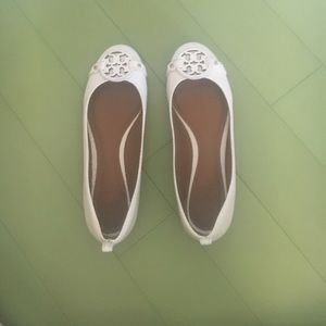 White Tory Burch Flats
