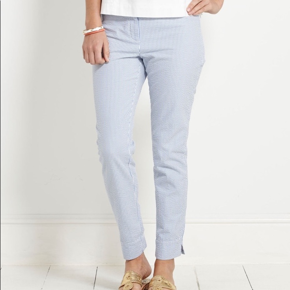 Vineyard Vines Seersucker Skinny Cropped Pants