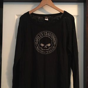 Harley Davidson Long-sleeve semi sheer top
