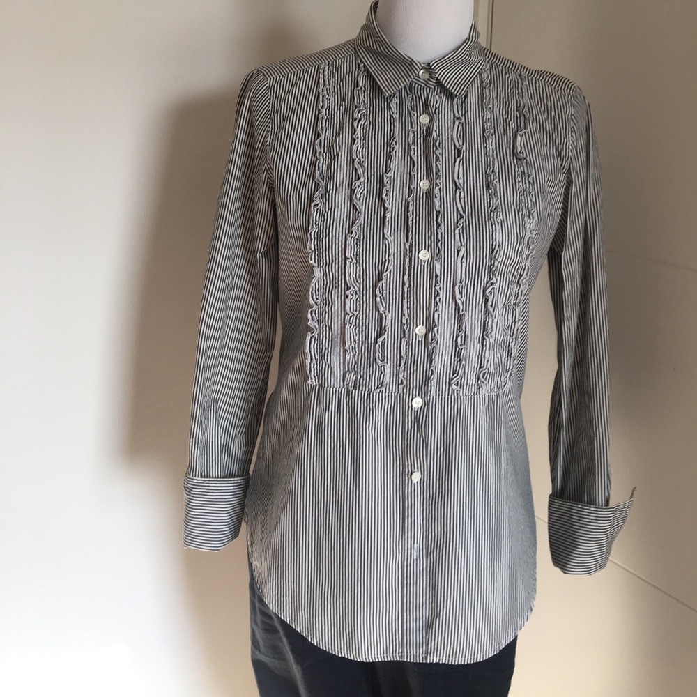 Cotton ruffle front J.Crew Button down sz 8