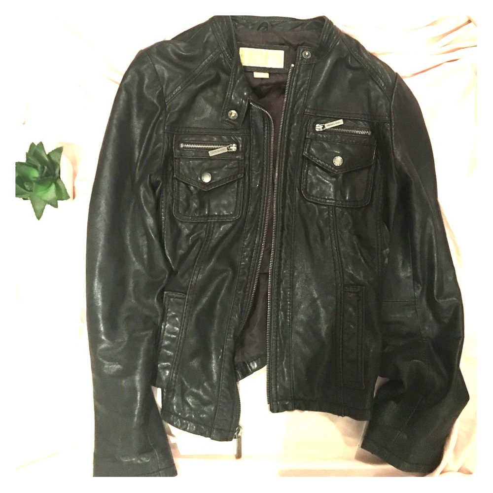 Michael Kors leather biker jacket size M
