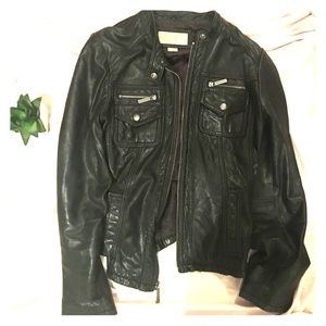 Michael Kors leather biker jacket size M