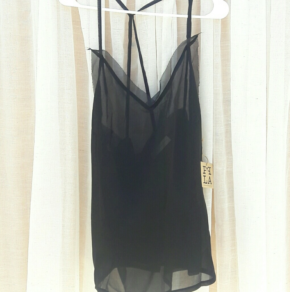 PPLA Black sheer Tank Top