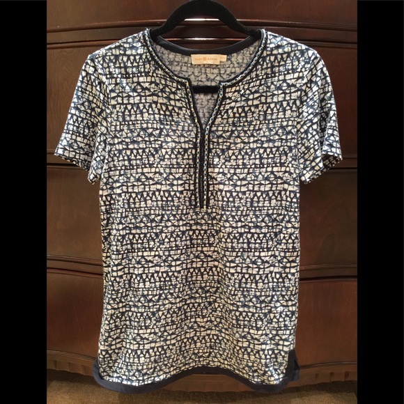Tory Burch Linen Top Sz XS - Picture 1 of 6
