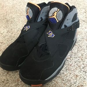 Jordan retro 8 black cool grey, and Citrus orange