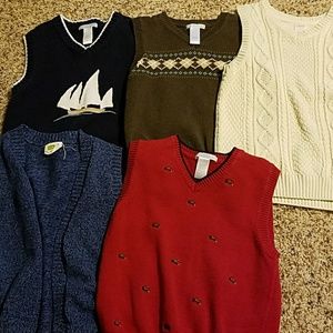 Lot 5 EUC Boys Vests Size 6